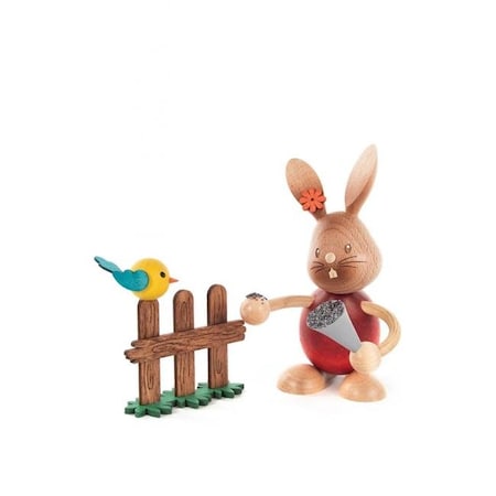 Alexander Taron 224-64823 Dregeno Easter Figure - Bunny Feeding Bird